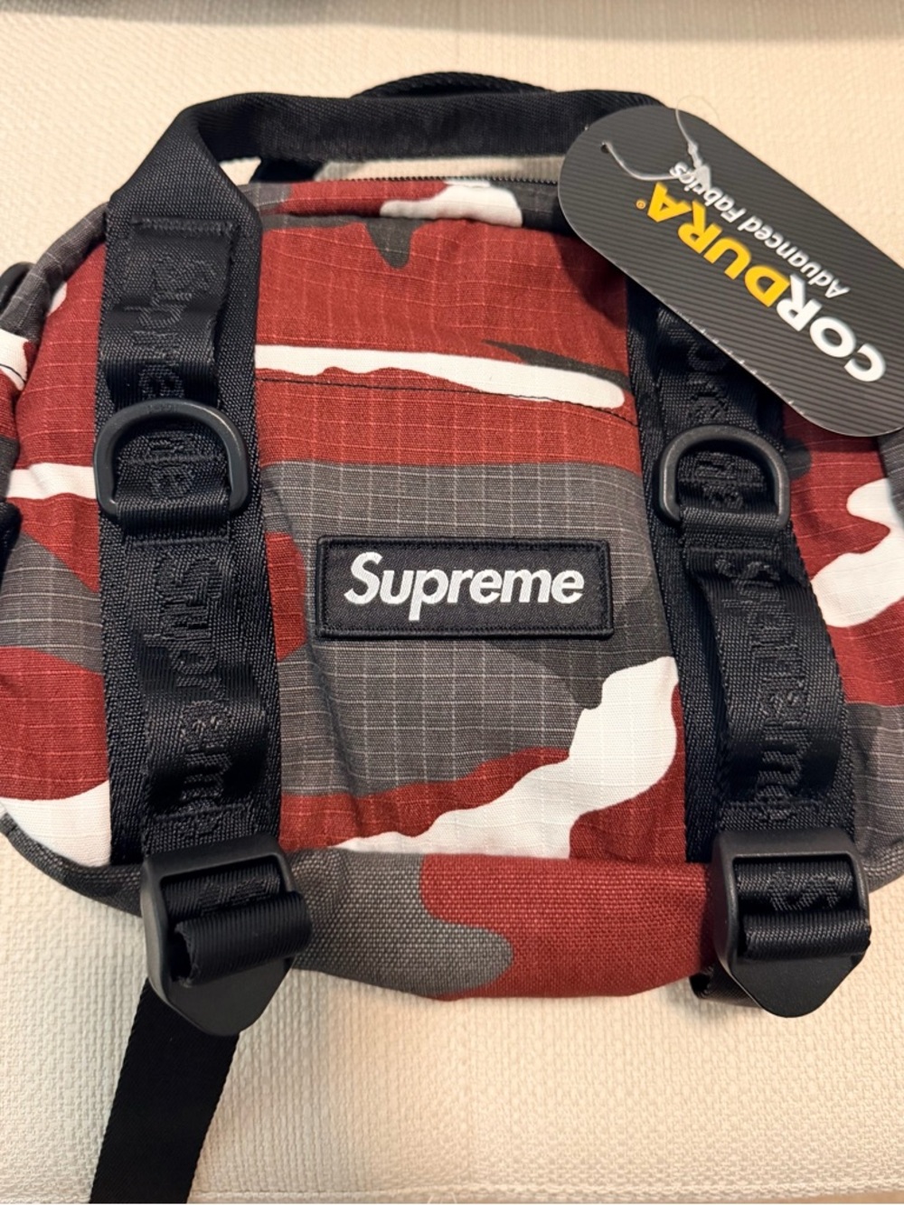 Supreme Black, White & Red Camo Crossbody Bag - Picture 3 of 5